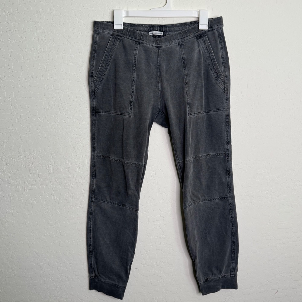 James Perse Womens Cotton Jogger Pants Sz Medium Grey Utility Minimalist Causal